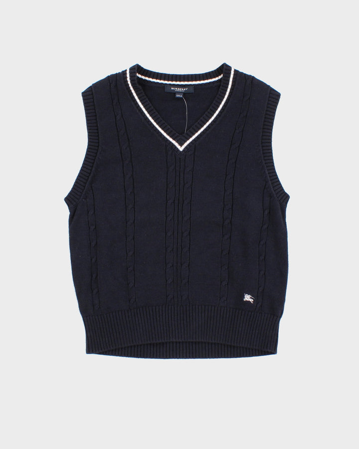 Children's Navy Burberry Sweater Vest