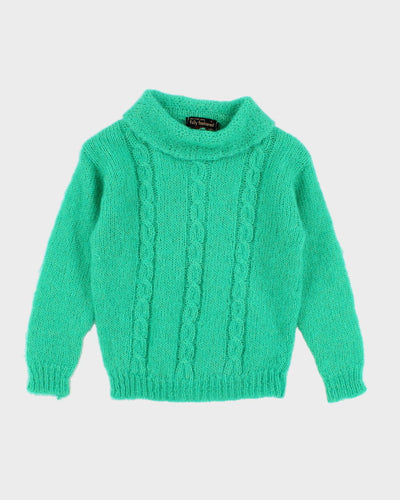 Childrens Bright Parakeet Green %100 Pure Wool Jumper