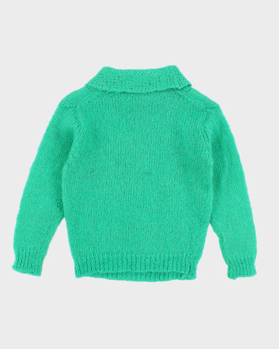 Childrens Bright Parakeet Green %100 Pure Wool Jumper