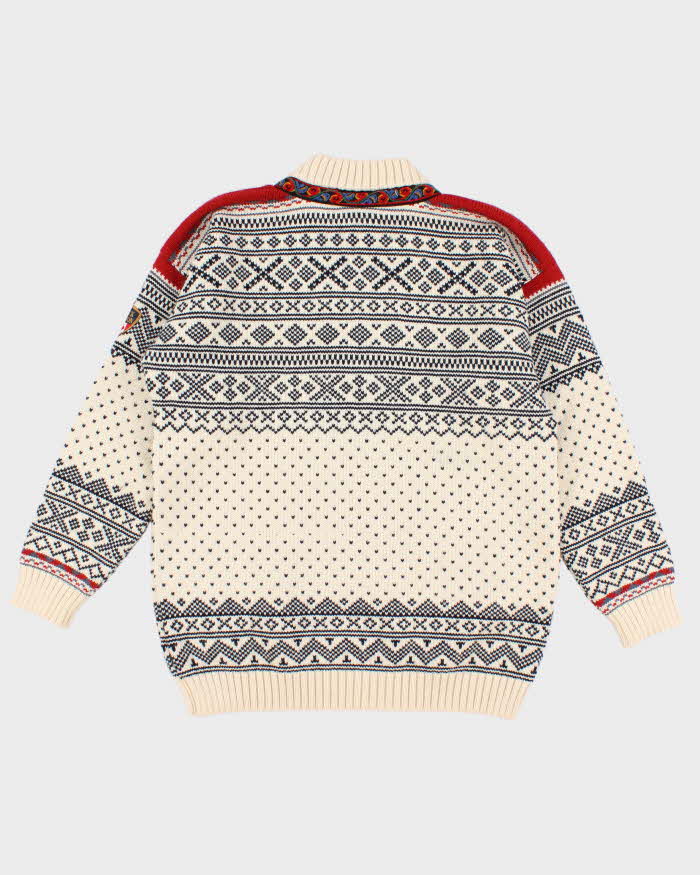 Vintage women's Cream Nordic Wool Jumper - M