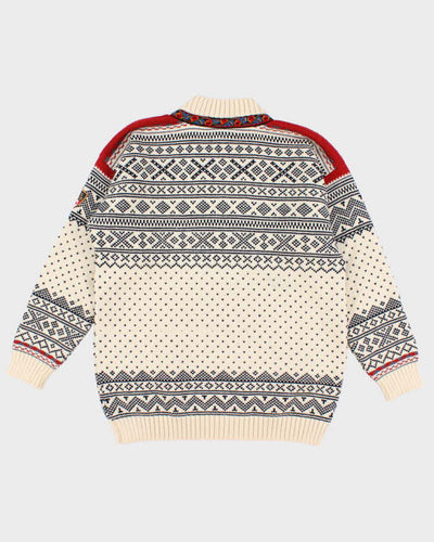 Vintage women's Cream Nordic Wool Jumper - M