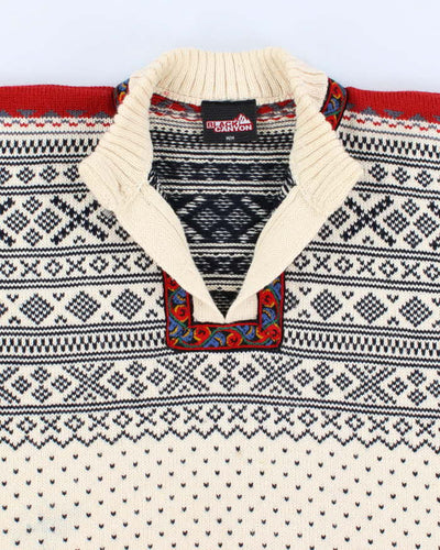 Vintage women's Cream Nordic Wool Jumper - M