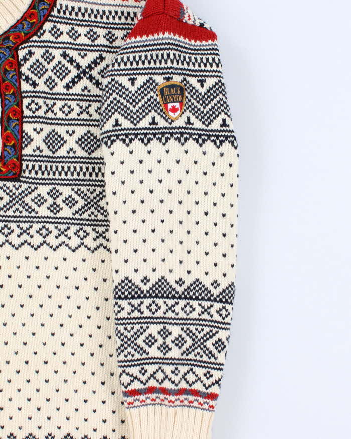 Vintage women's Cream Nordic Wool Jumper - M