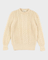 Vintage men's Cream Cable Knit Wool Sweater - M