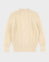 Vintage men's Cream Cable Knit Wool Sweater - M