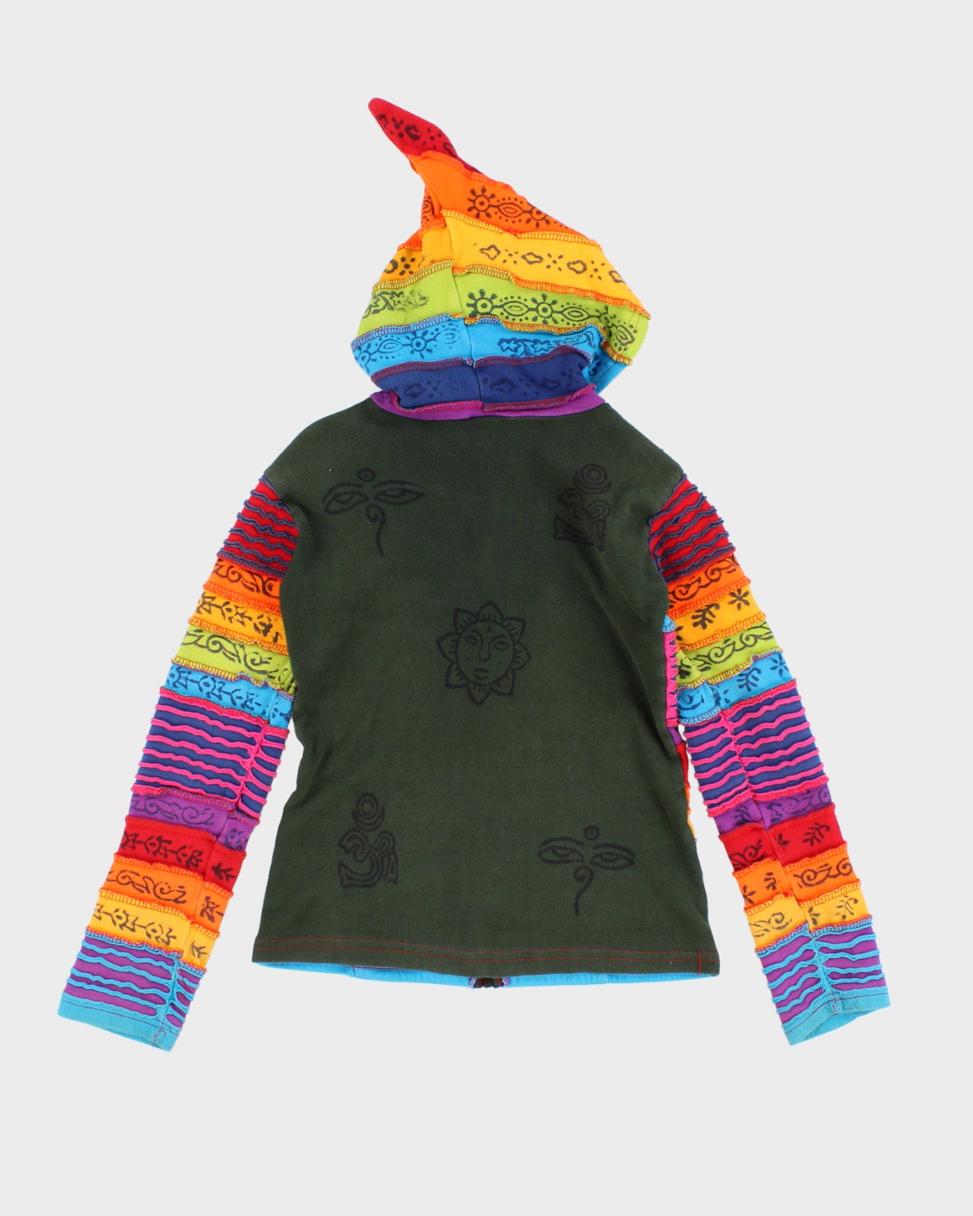 Childrens Layered Patterned Zip-Up Hoodie