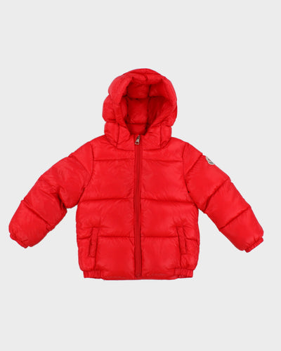 Childrens Red Moncler Puffer Ski Coat