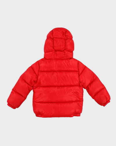 Childrens Red Moncler Puffer Ski Coat