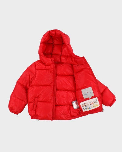 Childrens Red Moncler Puffer Ski Coat