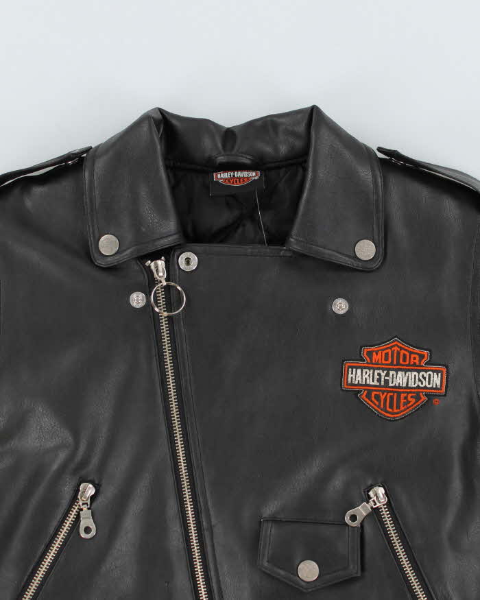 Vintage Harley Davidson Kids Moto Cycles Leather Jacket