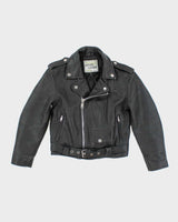 Vintage Leather Biker Jacket - Childrens Small