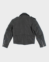 Vintage Leather Biker Jacket - Childrens Small