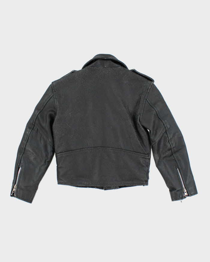 Vintage Leather Biker Jacket - Childrens Small