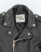Vintage Leather Biker Jacket - Childrens Small