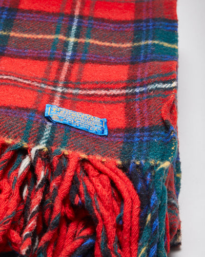 Pendleton Red Tartan Fringed Wool Blanket
