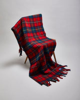 Pendleton Red Tartan Fringed Wool Blanket