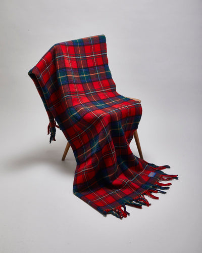 Pendleton Red Tartan Fringed Wool Blanket