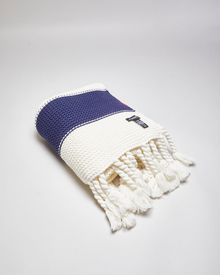 Hudson's Bay Cream Striped Knitted Throw