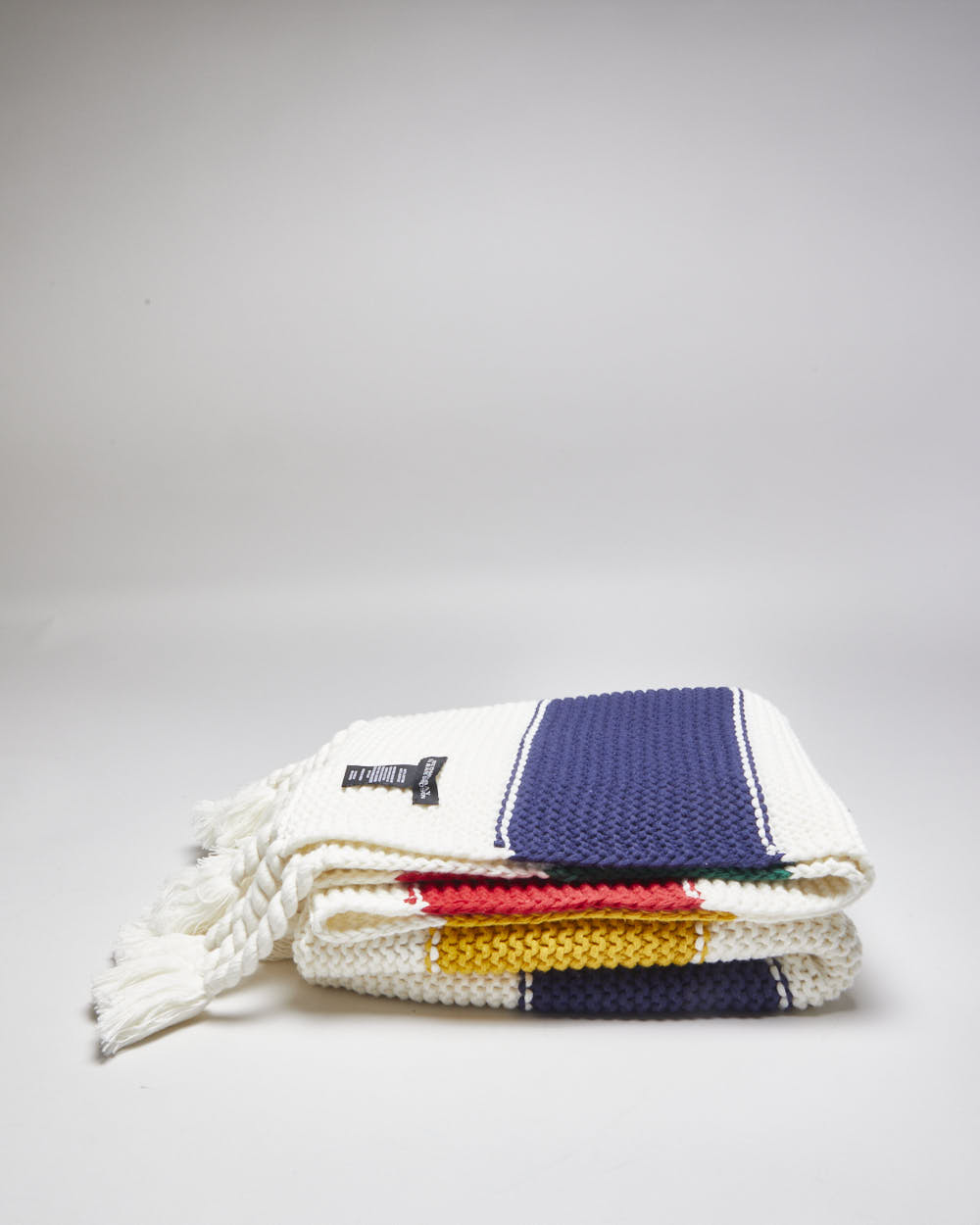 Hudson's Bay Cream Striped Knitted Throw