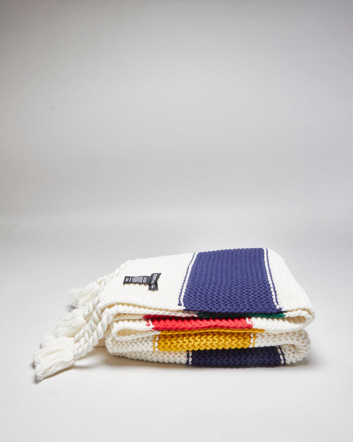 Hudson's Bay Cream Striped Knitted Throw