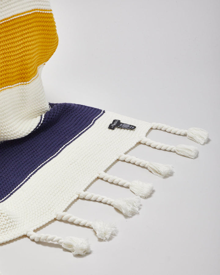 Hudson's Bay Cream Striped Knitted Throw