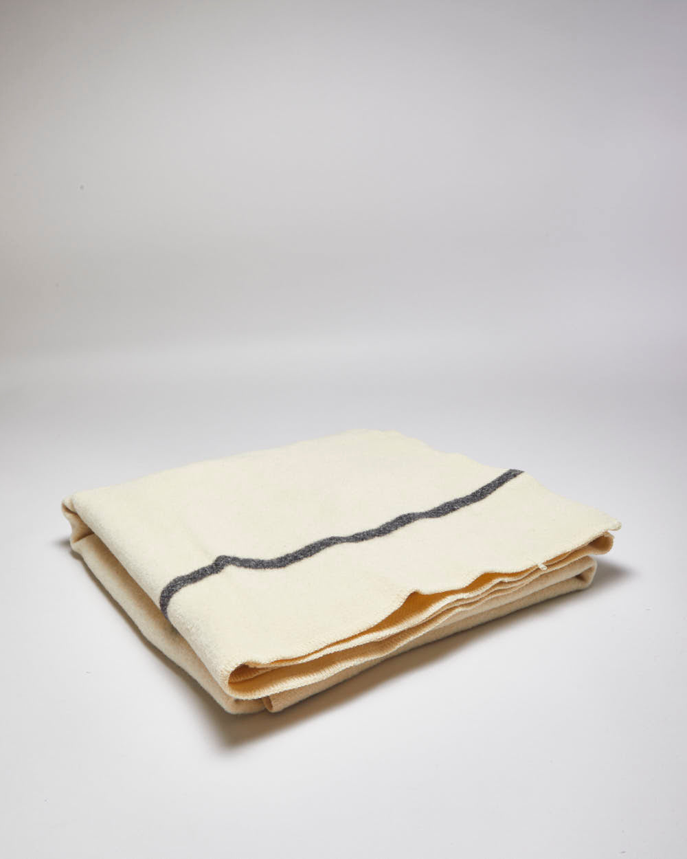 Vintage 1970s Cream Wool Blanket