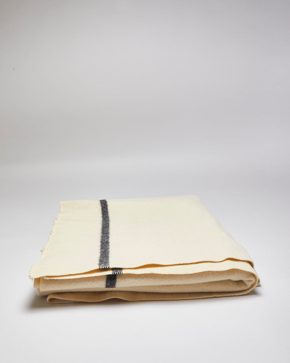 Vintage 1970s Cream Wool Blanket