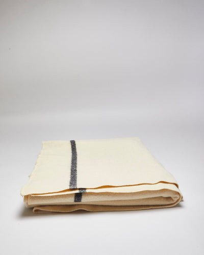 Vintage 1970s Cream Wool Blanket