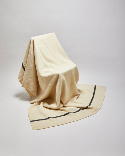 Vintage 1970s Cream Wool Blanket