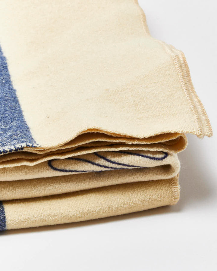 Vintage 1940s WWII U.S Navy Medical Department Embroidered Pure Wool Blanket