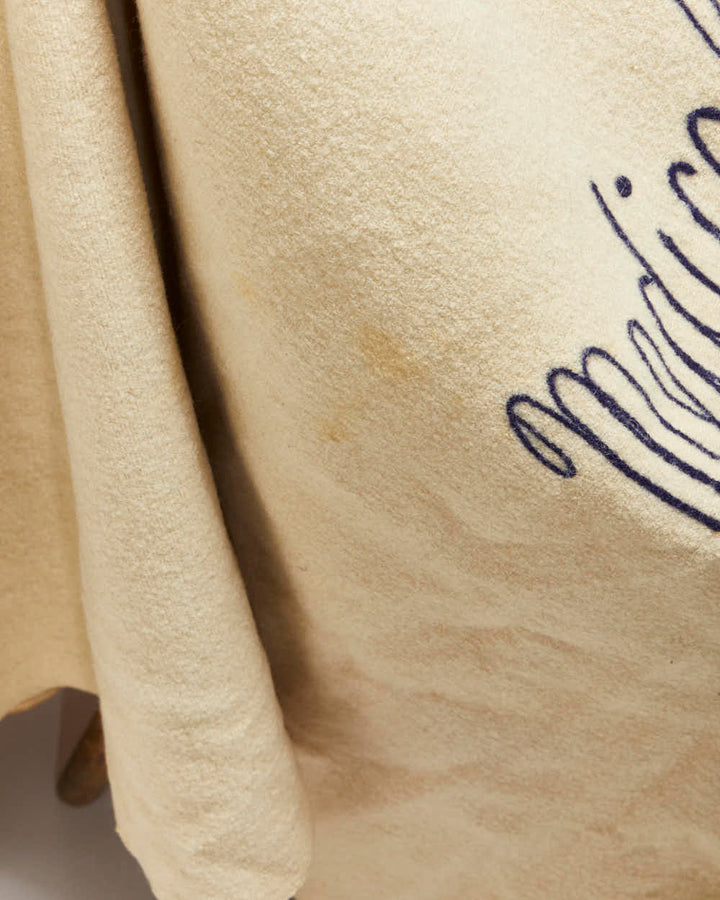 Vintage 1940s WWII U.S Navy Medical Department Embroidered Pure Wool Blanket