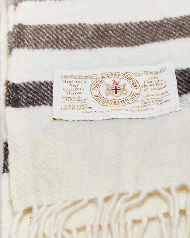 Vintage Hudson's Bay Company 'Caribou Throw' Pure Wool Made In England Blanket