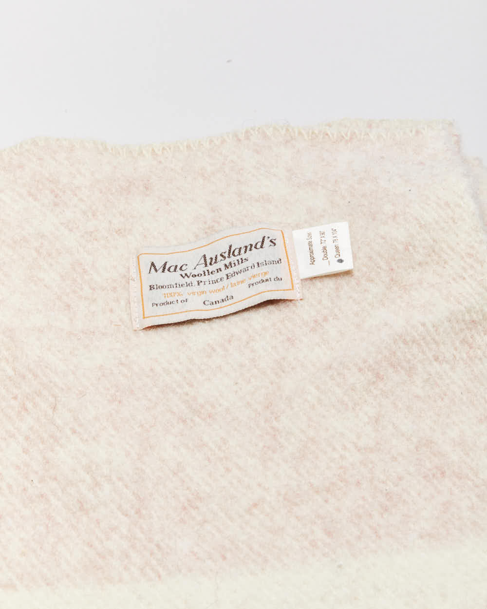 Vintage 1990s Mac Ausland's Hand Crafted Pure Wool Striped Blanket