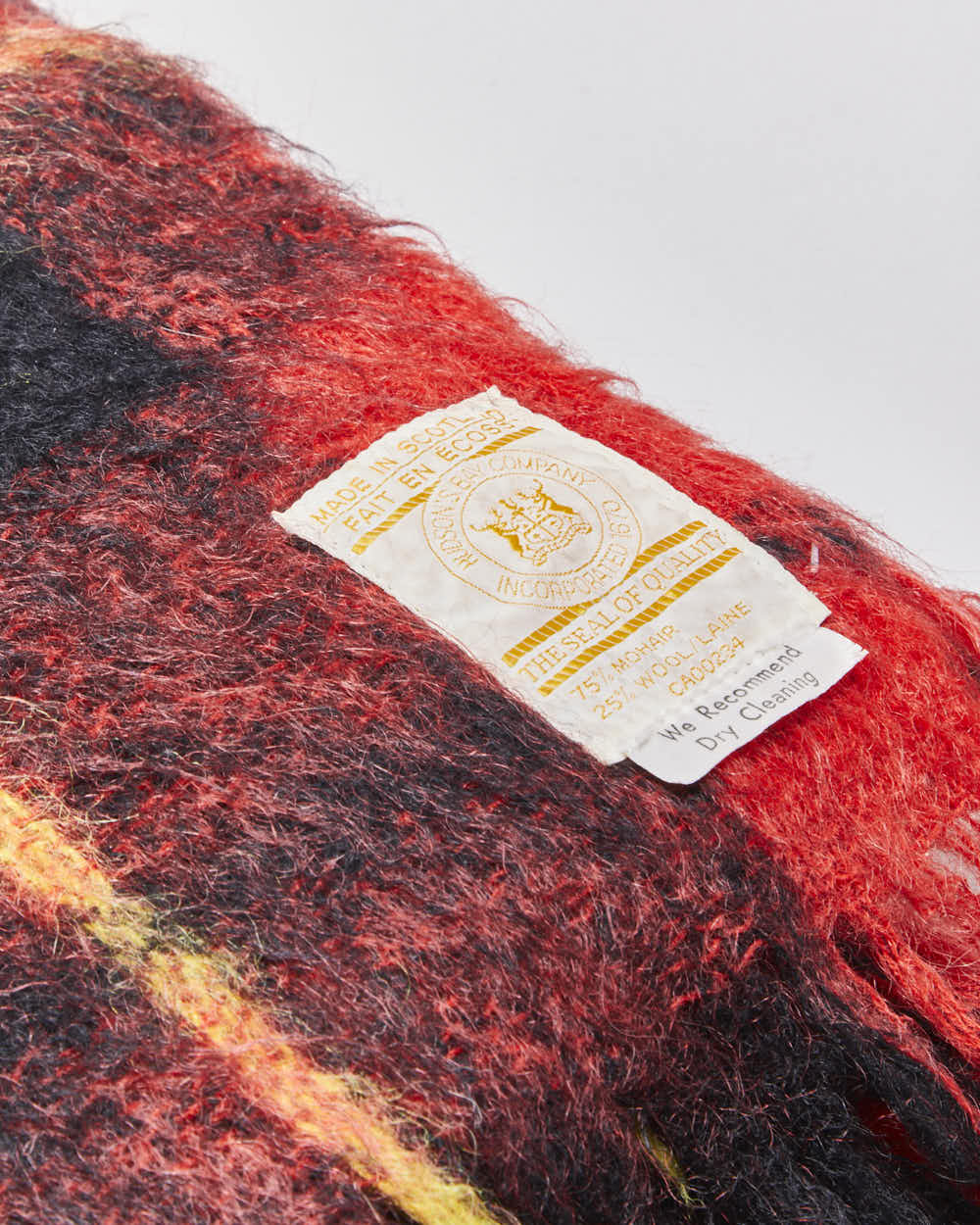 Vintage 1980s Hudson's Bay Company Scottish Made Mohair Wool Blend Hand Crafted Tartan Throw