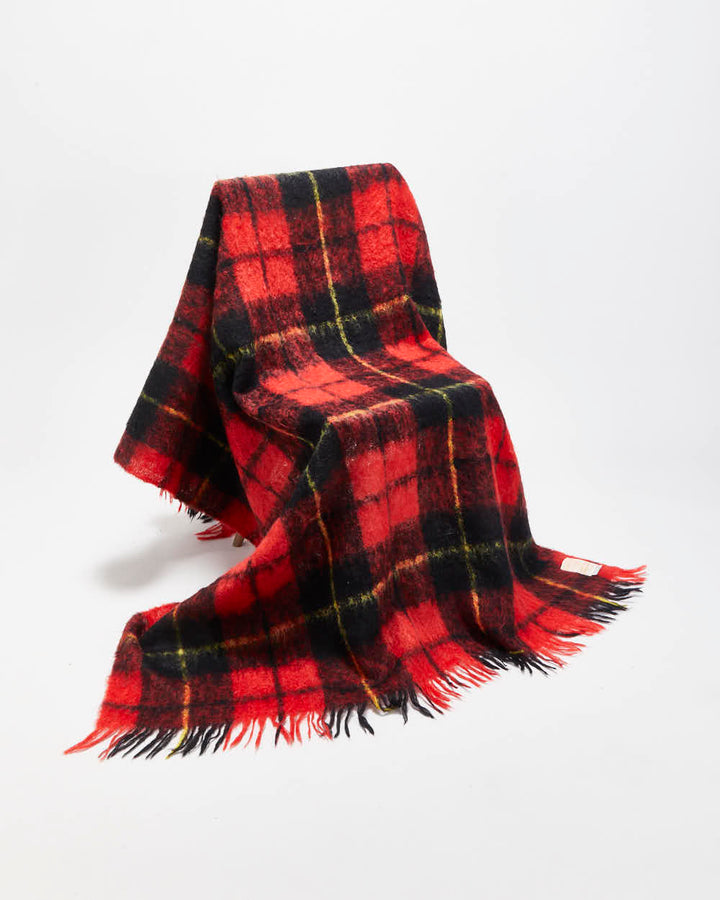 Vintage 1980s Hudson's Bay Company Scottish Made Mohair Wool Blend Hand Crafted Tartan Throw