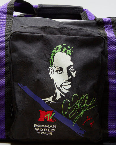 '96 Dennis Rodman NBA Chicago Bulls MTV World Tour Hoop Saq Basketball Duffel Bag - O/S