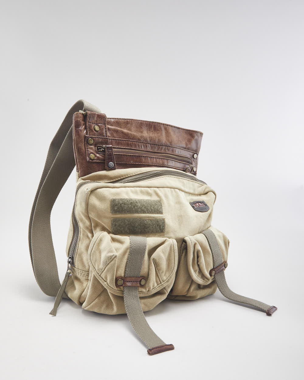 Vintage Diesel Multi Pocket Leather Top Shoulder Bag