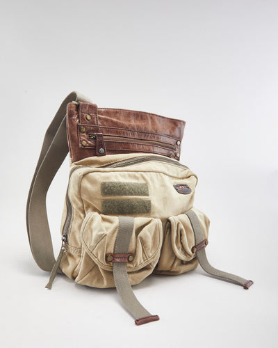 Vintage Diesel Multi Pocket Leather Top Shoulder Bag