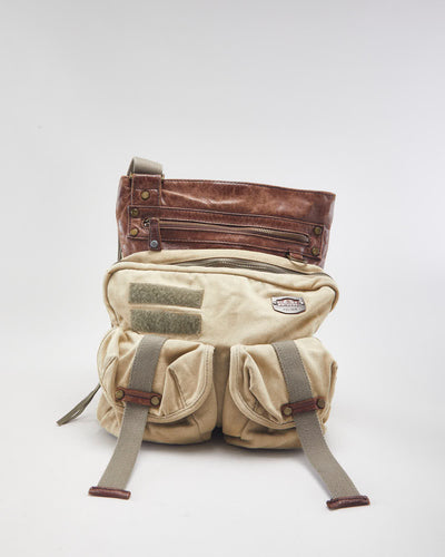 Vintage Diesel Multi Pocket Leather Top Shoulder Bag