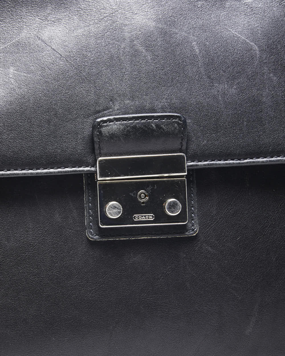 Vintage Coach Black Leather Briefcase