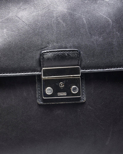Vintage Coach Black Leather Briefcase