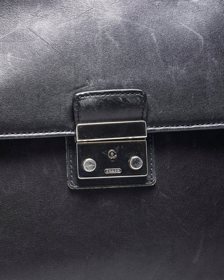 Vintage Coach Black Leather Briefcase