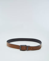 Brown Leather Belt With Silver Buckle - W40