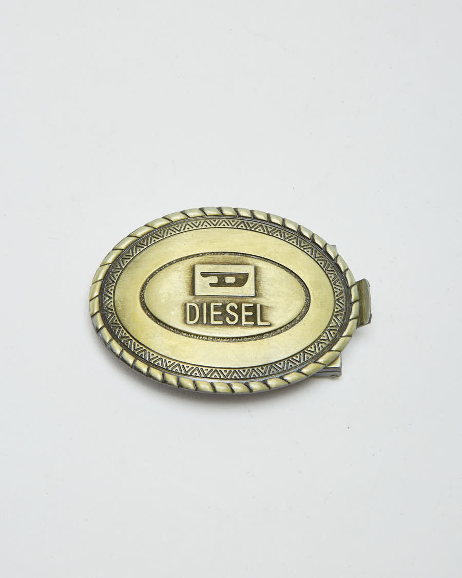 Y2K 00s Diesel Gold Belt Buckle - O/S