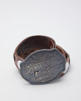 Vintage Western 'Champion Bull Rider' Brown Leather Laced Belt