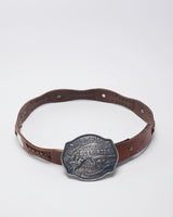 Vintage Western 'Champion Bull Rider' Brown Leather Laced Belt