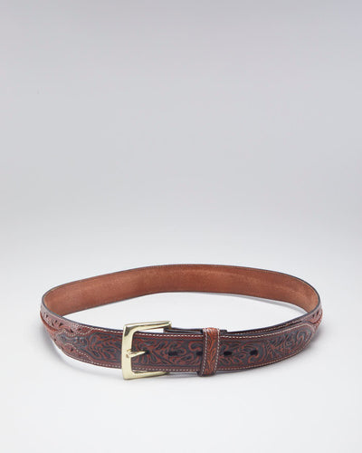 Western Brown Leather Belt