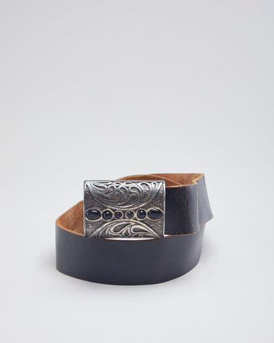 Brave Beltworks Black Leather Ornate Buckled Belt