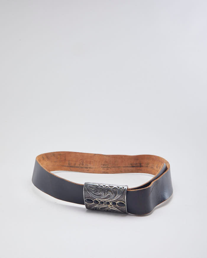 Brave Beltworks Black Leather Ornate Buckled Belt