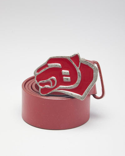 Vintage 90s Jack Jones Red Leather Belt - W35-W39